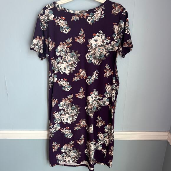 French Grey Stitchfix Brielle Maternity Short Sleeve Fitted Knit Dress Large - Picture 2 of 13